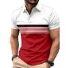 Men's Short Sleeve Striped Polo Shirt, Casual & Versatile for Daily Use