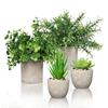 Fake Green Indoor Artificial Plants 4-Piece Set Mini Artificial Flowers Tabletop Photocatalytic Deodorizing Interior Decor for Entrance, Office, Table
