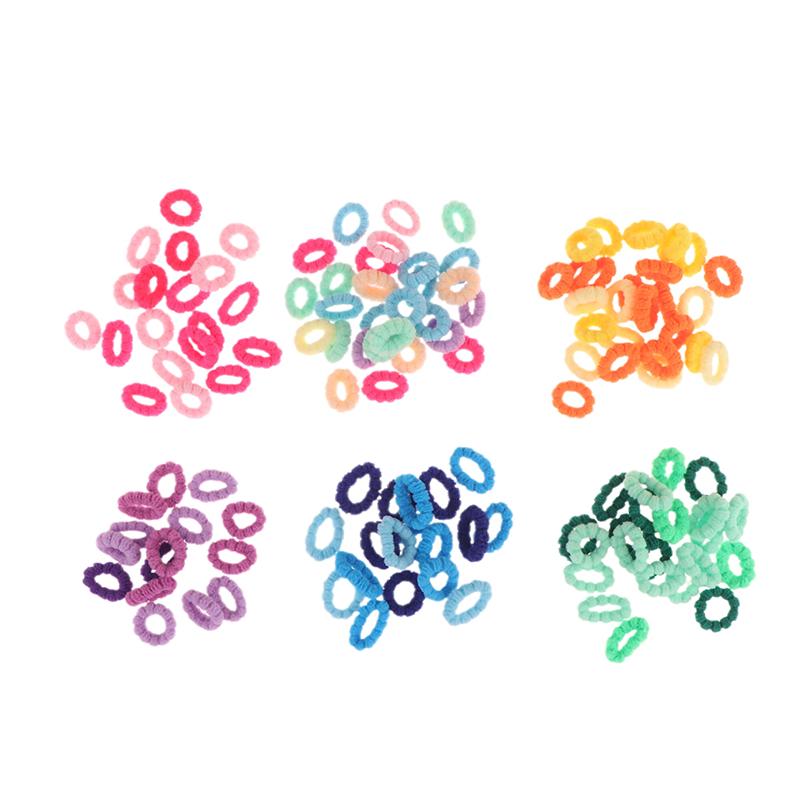 100/500Pcs Hair Accessories Girls Colorful Elastic Hair Bands Ponytail Hold Hair Tie Rubber Bands Scrunchie