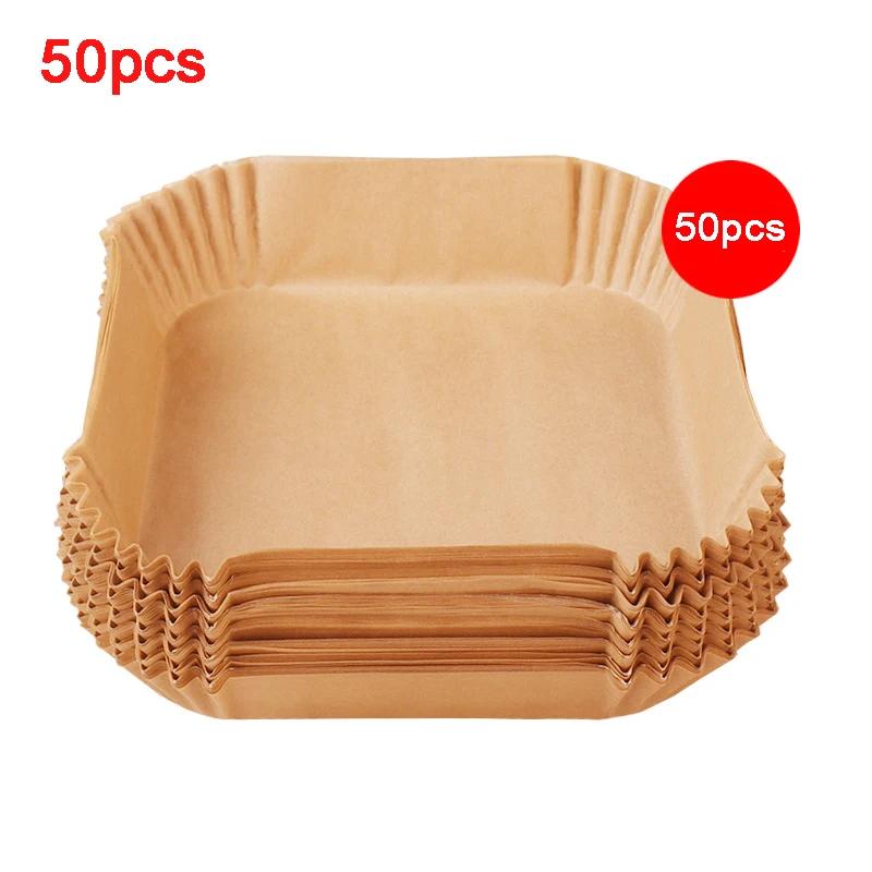 

50/100pcs Baking Mat Air Fryer Disposable Paper Parchment Wood Pulp Steamer Cheesecake Air Fryer Tray Airfryer Baking Paper Tool