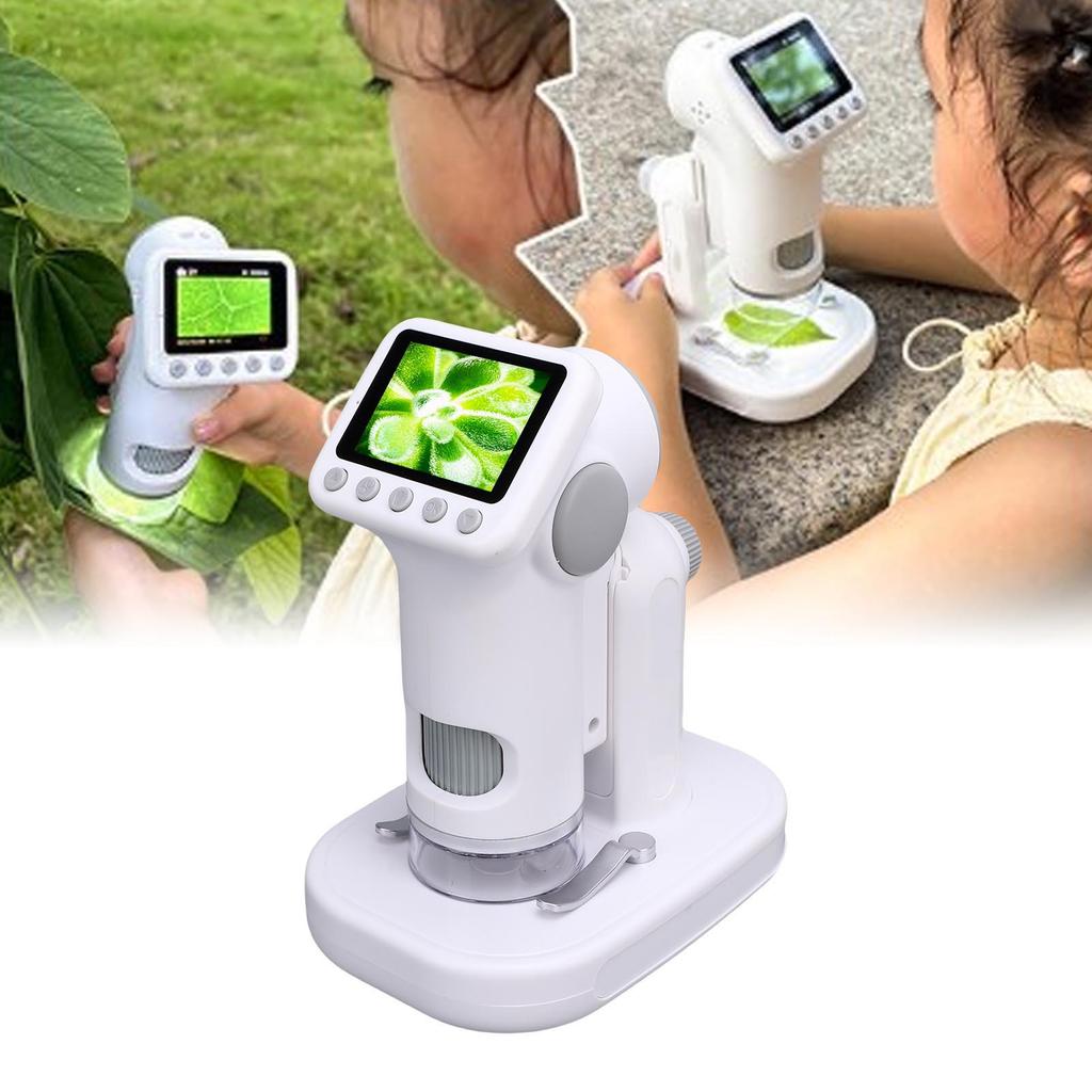 Kids Microscope 1600X Pocket Portable Mini Handheld Digital 1080P HD 2in Screen Rechargeable Student Edu Science Toy