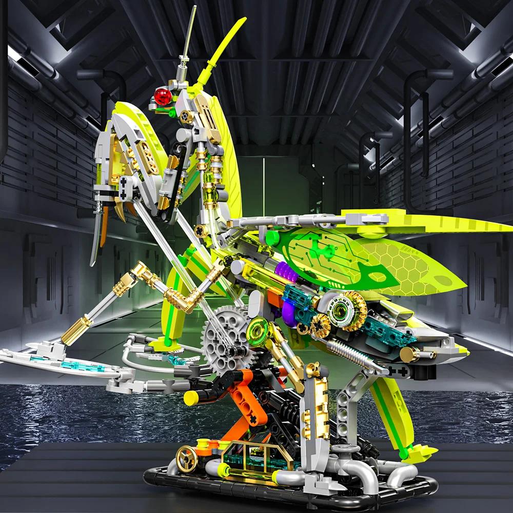 Mantis Bauspielzeug-Set Ausstellungsmodelle Insekten mit Verknüpfbare Gottesanbeterin Puzzle Mechanisches Spielzeug-Set Geschenk für Erwachsene Jungen