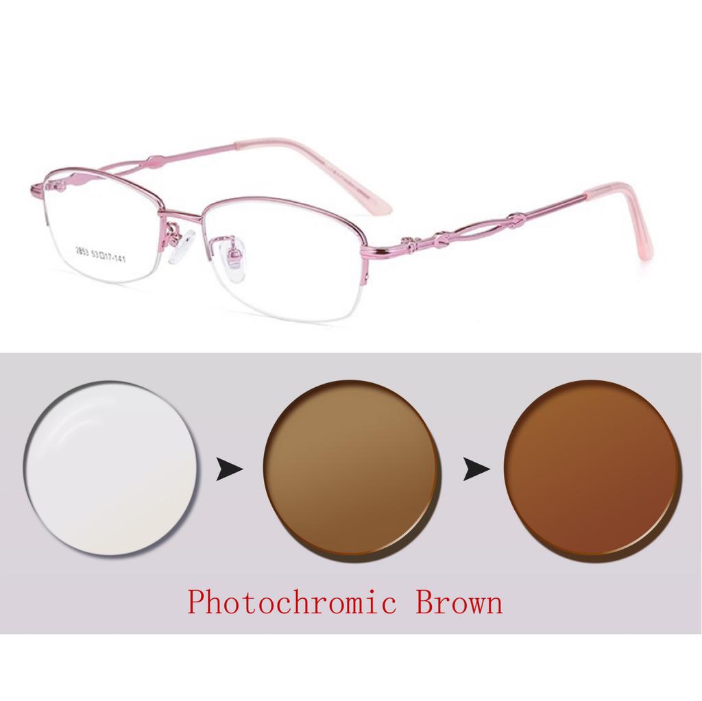 Photochromic Lens Eye Glasses Men's Women's Myopia Prescription Lenses Eyeglasses Finished Glasses Students Short Sight Eyewear 0 -0.5 -1 -1.25 -1.5