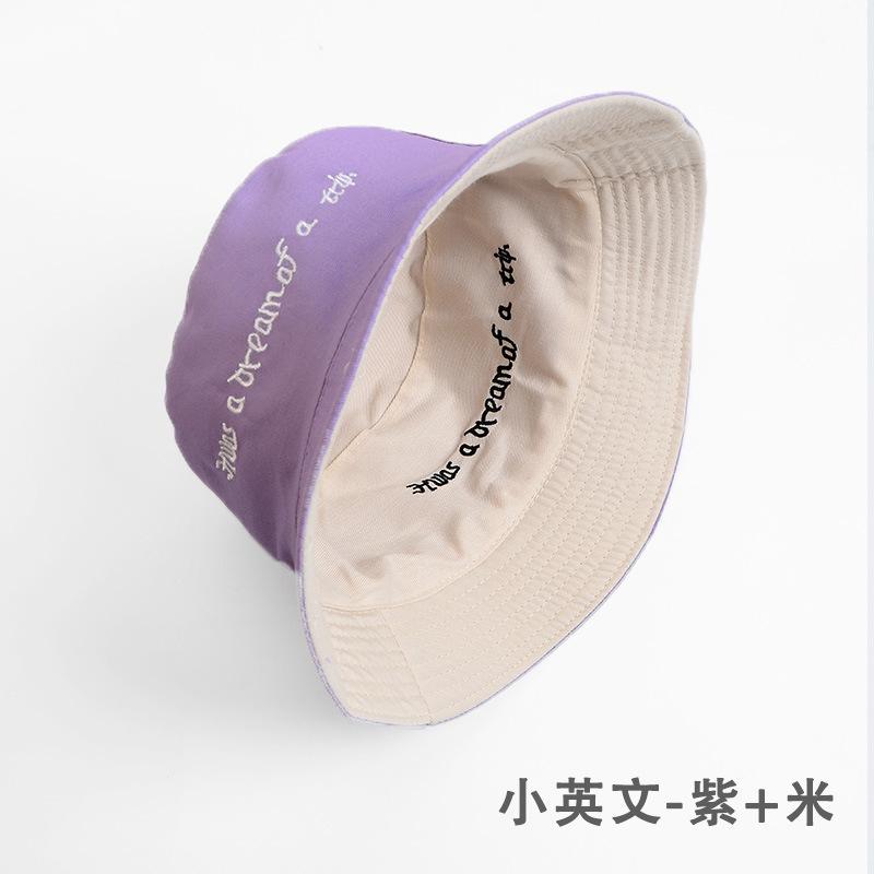 Bucket hat women's summer face small hat fashionable versatile double-sided sun hat