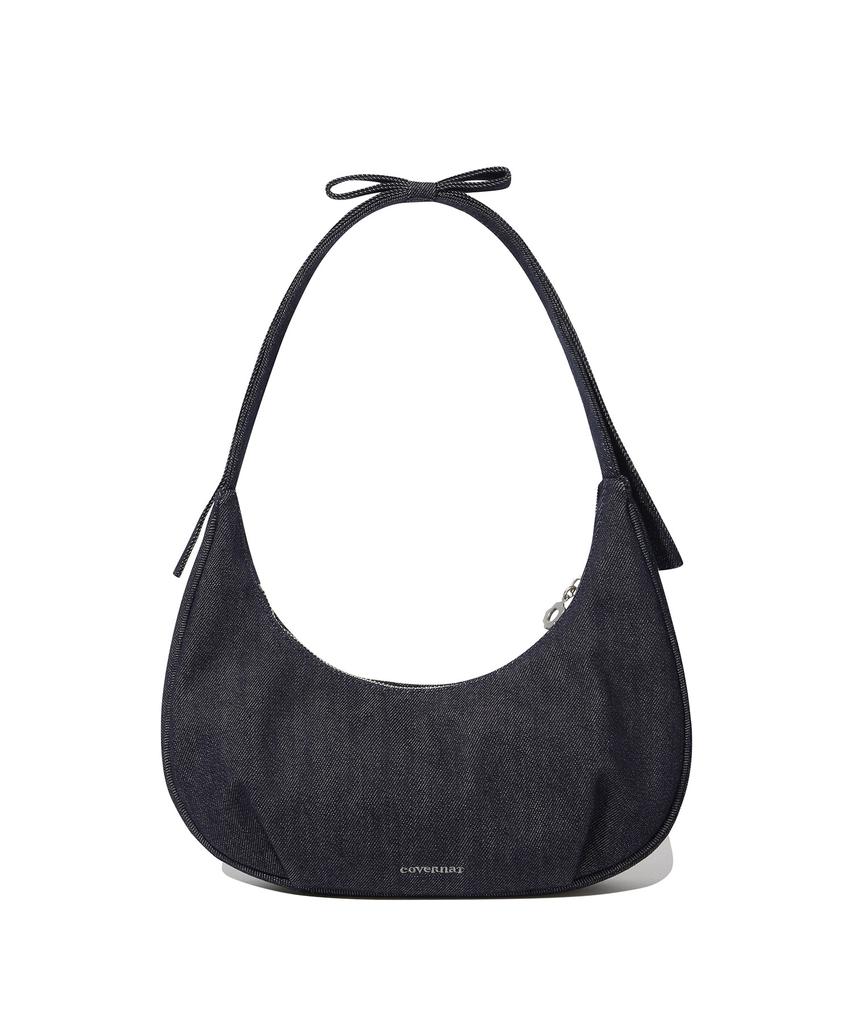 Covernat Woman Clover Heart Flat Ribbon Shoulder Bag Indigo Dark