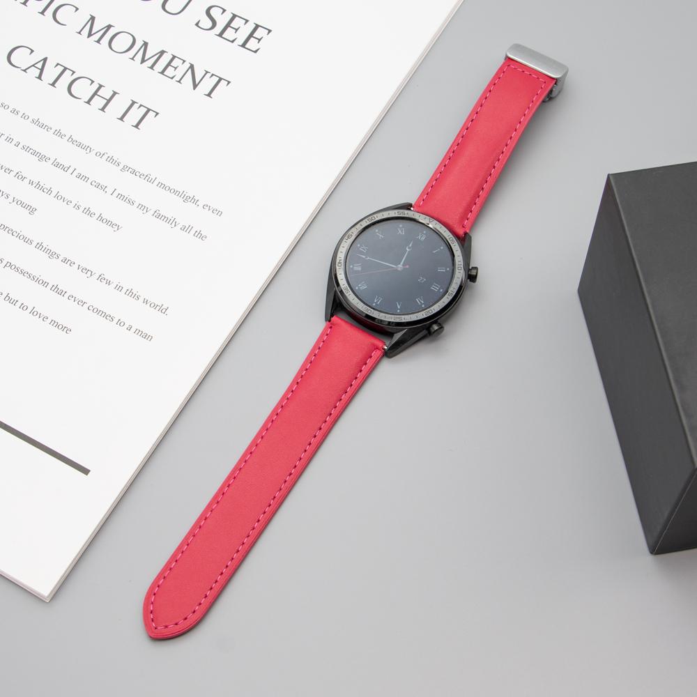 20mm Leather Strap for Samsung Galaxy Watch 6/5/4 44mm 40mm/5 Pro 45mm/Active 2/Leather Magnetic Buckle Band /Huawei Watch 42mm