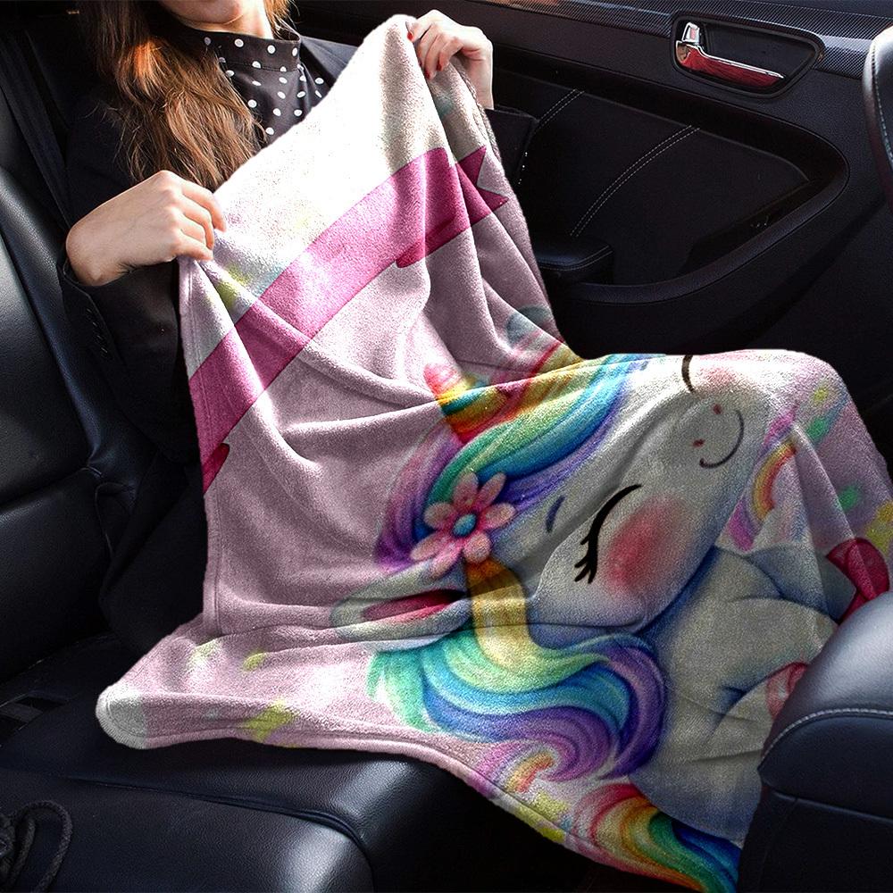 1pc Unicorn Name blanket Lightweight Flannel Throw for Sofa Bed Travel Camping Livingroom Office Couch Chair