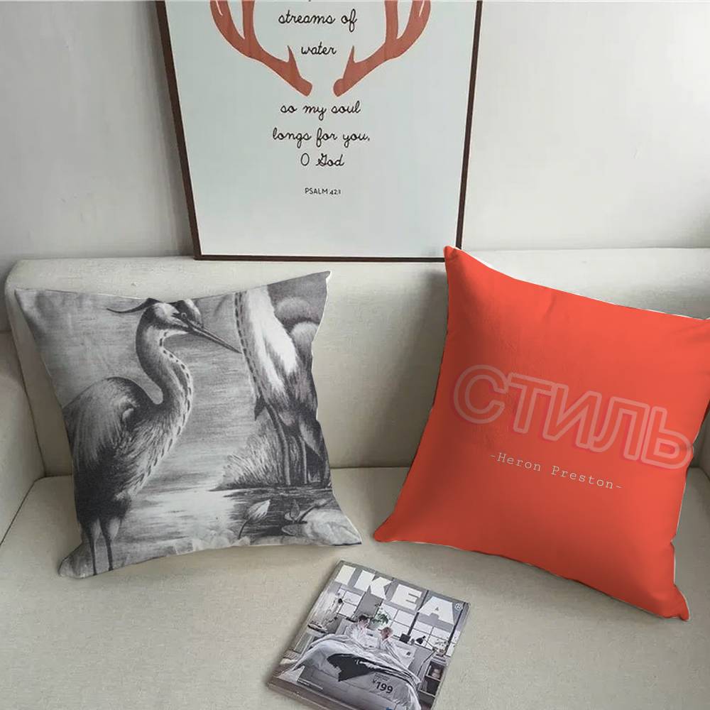 Brand H-Heron Preston Pillow Case Sofa Decorative Home Double-sided Printing Short Plush Cushion Pillow Cover Holiday Gift