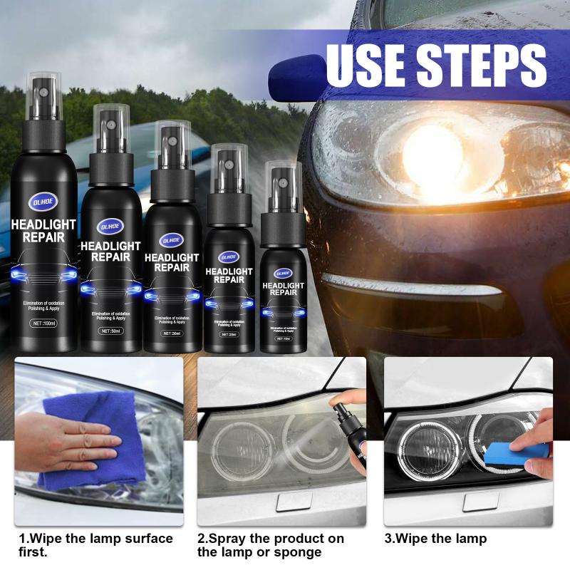 Car Light Restorative Liquid Removing Oxidation Dirt Scratch Car Headlight Polishing Repair Fluid Spray Liquid Restoration Kit