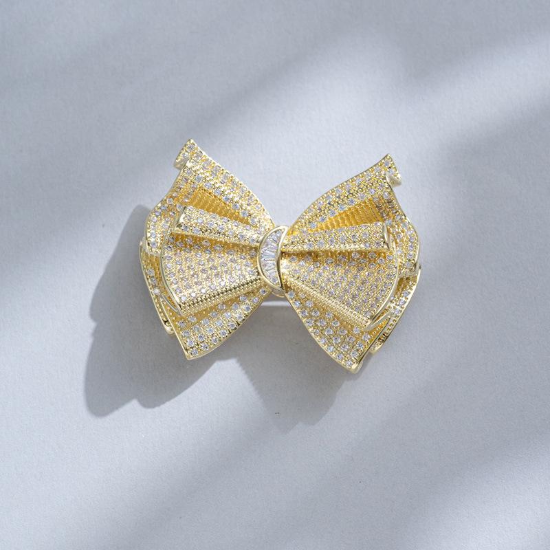 Bo Xin Yun Princess Zircon Bow Brooch: Exquisite High-End Design Jewelry