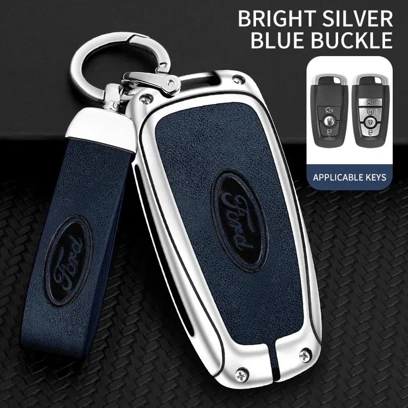 Car Sticker 2026 Hot For Ford New Leather Car Key Case Cover Shell For Ford Fusion Edge Mustang Explorer Expedition Bronco Ecosp