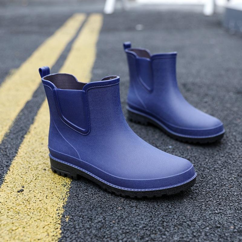 

Short Tube Water Shoes Mens Rain Boots Fashionable Wear-resistant Anti Slip Rainproof Boots for Kitchen Work Fishing Car Washing 40 синий