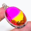 Natural Bi-Color Tourmaline Gemstone 925 Sterling Silver Pendant 2.17" AP-14208