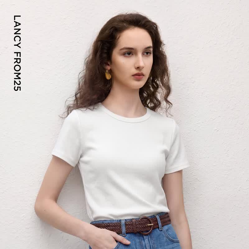 Langzi 25 Basic Round Neck Short Sleeve T-Shirt