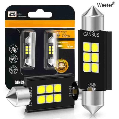 2pcs 12V C5W 31mm 36mm 39mm 41mm 3030 6 SMD Car Festoon Lights Auto Interior Dome Lamp Reading Bulb White