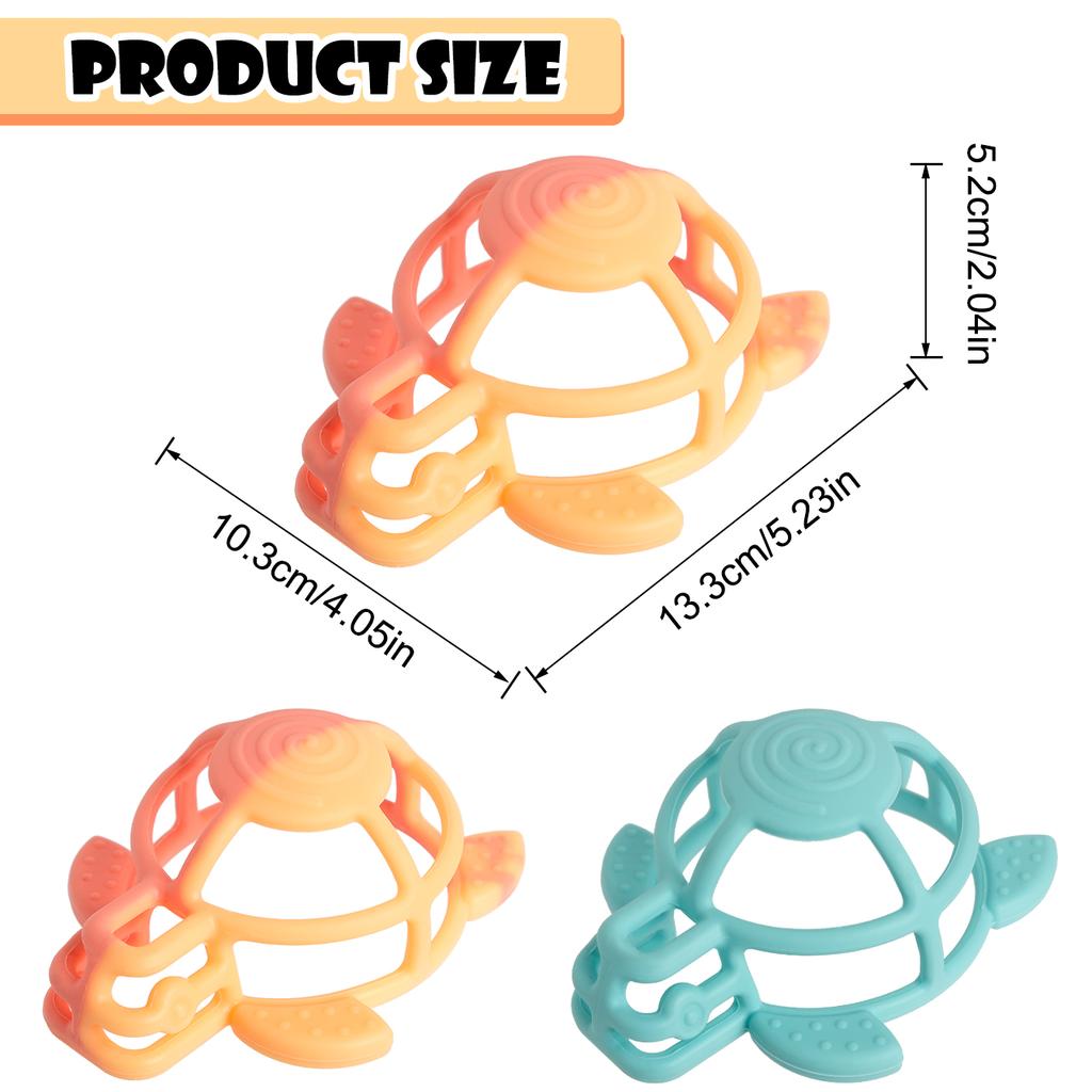Color Kids 1PCS Turtle Silicone Teether Baby Chewing Toy Infant Teething Relief BPA Free Safe Nursing Sensory Toy 0-12 Months
