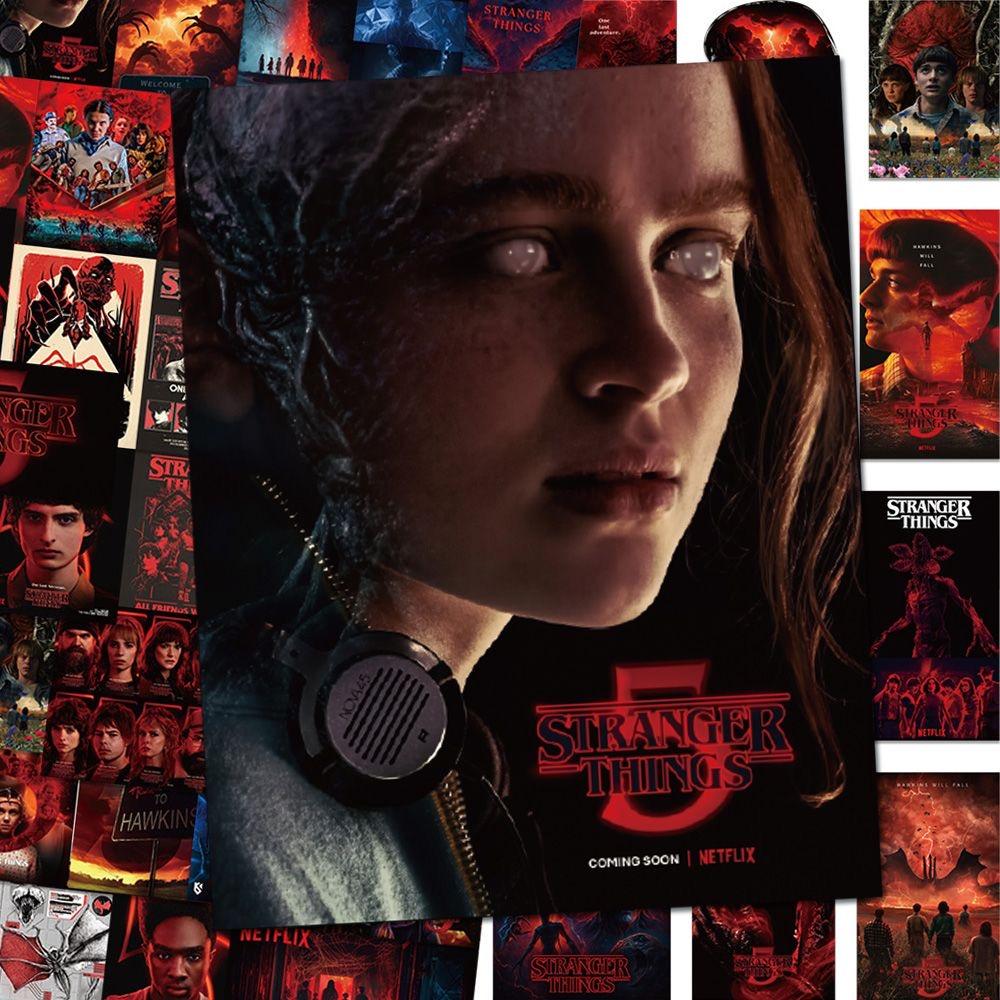 54 PCS Stranger Things Stickers,Stickers Movie Anime Stickers for Laptop Journal Skateboard Guitar Luggage