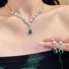 Crystal Tears Silver Necklace with Zircon Water Drop Pendant - Elegant Fashion Clavicle Chain
