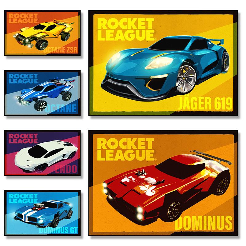 Rocket League Gioco Neon Auto da Corsa Poster e Stampe Stampa su Tela Arte Murale Moderna Immagine per Soggiorno Decorazioni per la Casa Regali