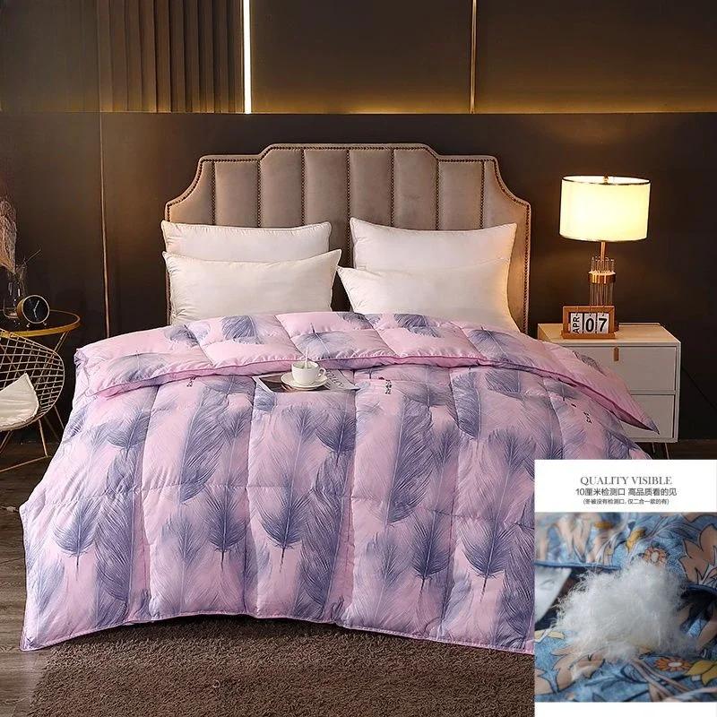 Lightweight Comfortable Down Duvets White Goose Velvet Winter Quilts Core Double Family Single Dormitory Warm Down Comforter