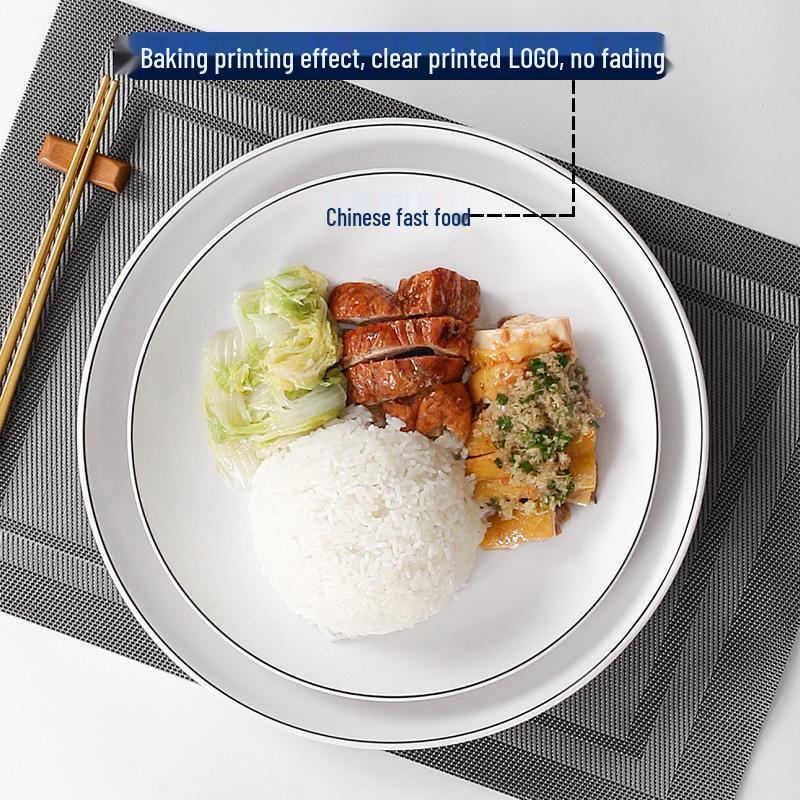 Melamine Imitation Porcelain Round Dinner Plate - Durable Restaurant and Buffet Dish