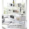 Yamazaki Tower Over-the-Sink Kitchen Storage Rack, White, Approx. W58 X D16 X H45.5cm, Condiment Rack with Cutlery Pocket, 3257