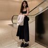 Summer High Waisted Suspender Dress Female Casual Simple Versatile Long Dresses Women Elegant Streetwear Camisole Dress Slimming and Long Skirt