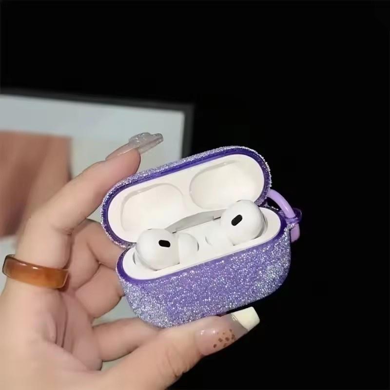 Airpods 4 3 2 1-hez Csillogó Strasszkő Tok Bling Matt Védő Funda Airpods Pro 2 Bluetooth Fülhallgatóhoz