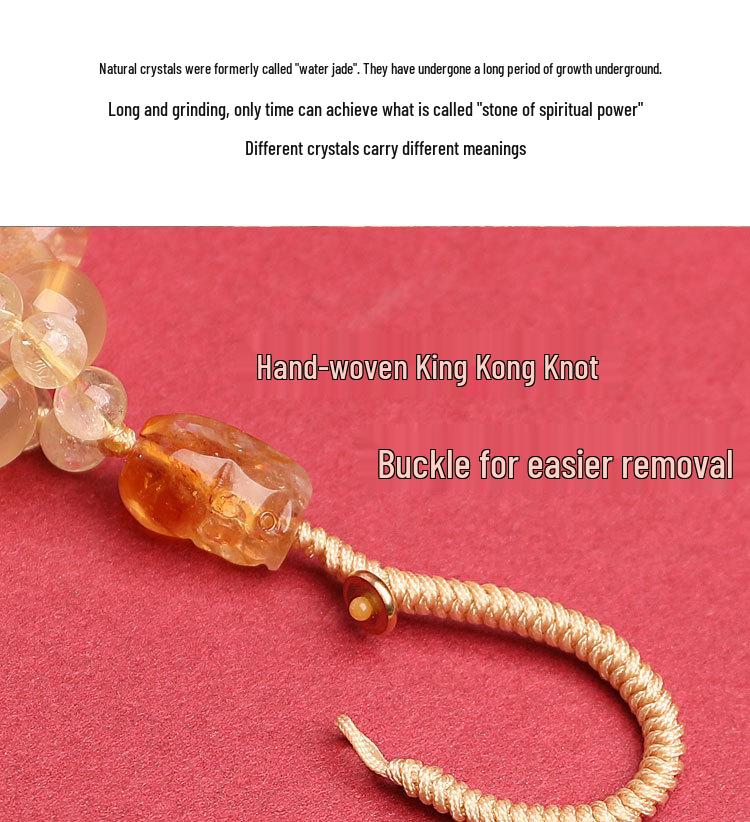 Zhenqiao Five Elements Pixiu Keychain: Wood, Fire, Earth, Metal, Water Crystal Pendant.