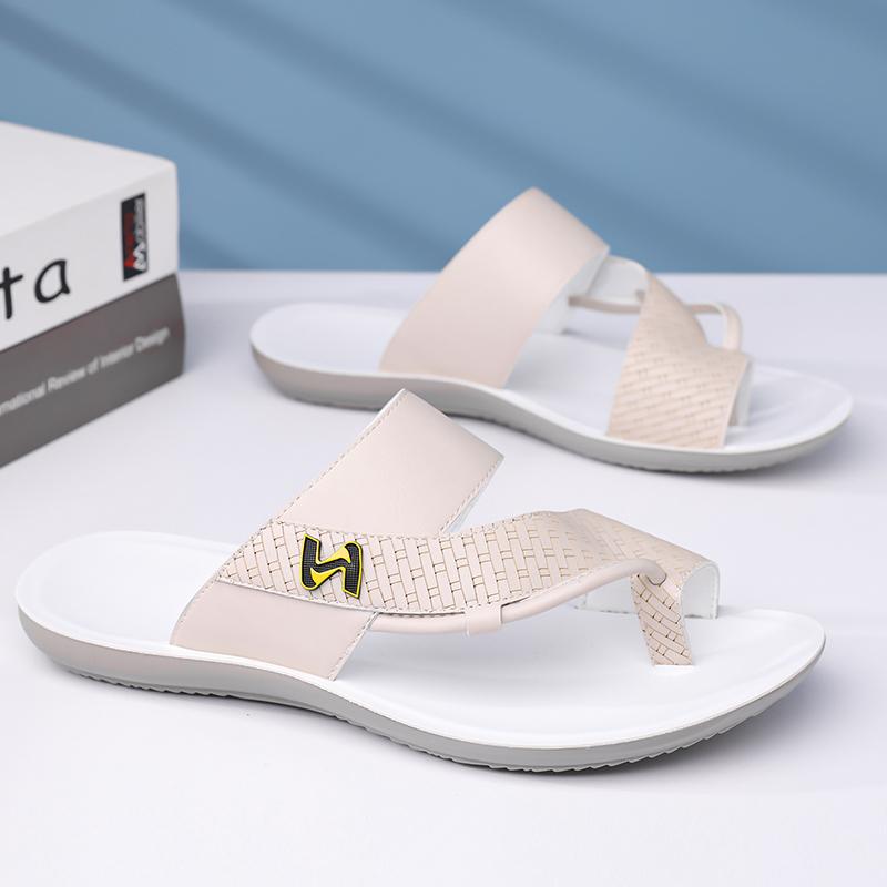 

Men Black Leather Slippers Simple Flats Summer White Outdoor Roman Sandals Open Toe Beach Shoes Plus Size EU:48 білий
