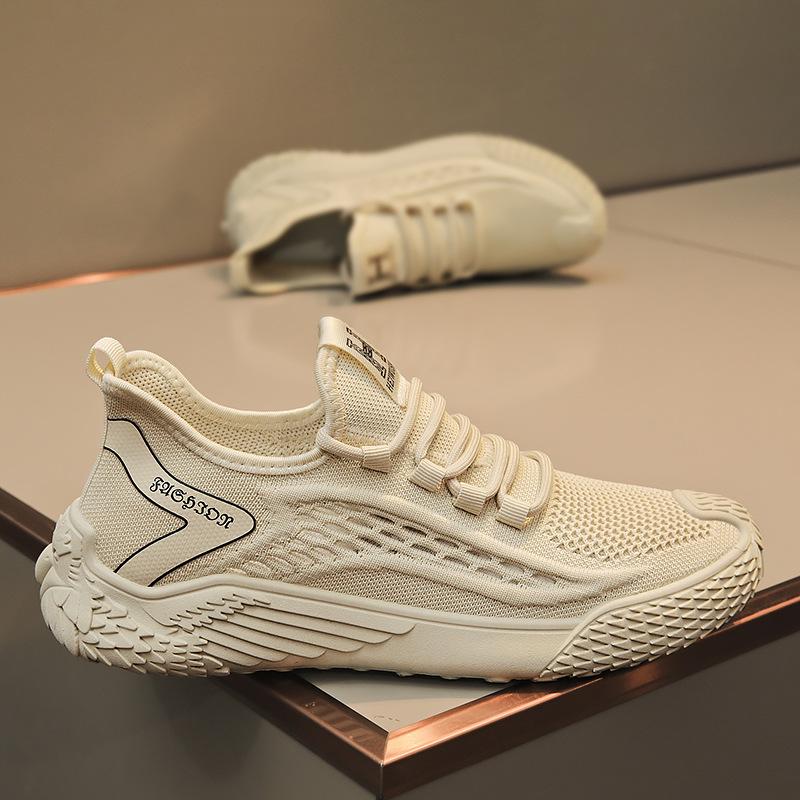 

Мужская обувь 2025 новая летняя дышащая повседневная дезодорирующая спортивная сетчатая обувь для бега на мягкой подошве из летучего трикотажа легкая трендовая обувь 39