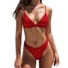 2 Pcs/Set Swimwear Set Solid Color Simple Quick-drying Classic Summer Bikini