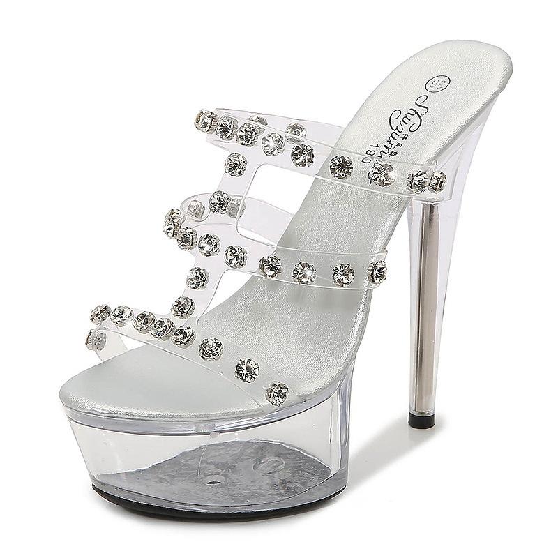 Women's Platform Sandals Summer Fashion Rhinestone 13CM/15CM Versatile Sexy High Heels Stiletto LFD-1099-31
