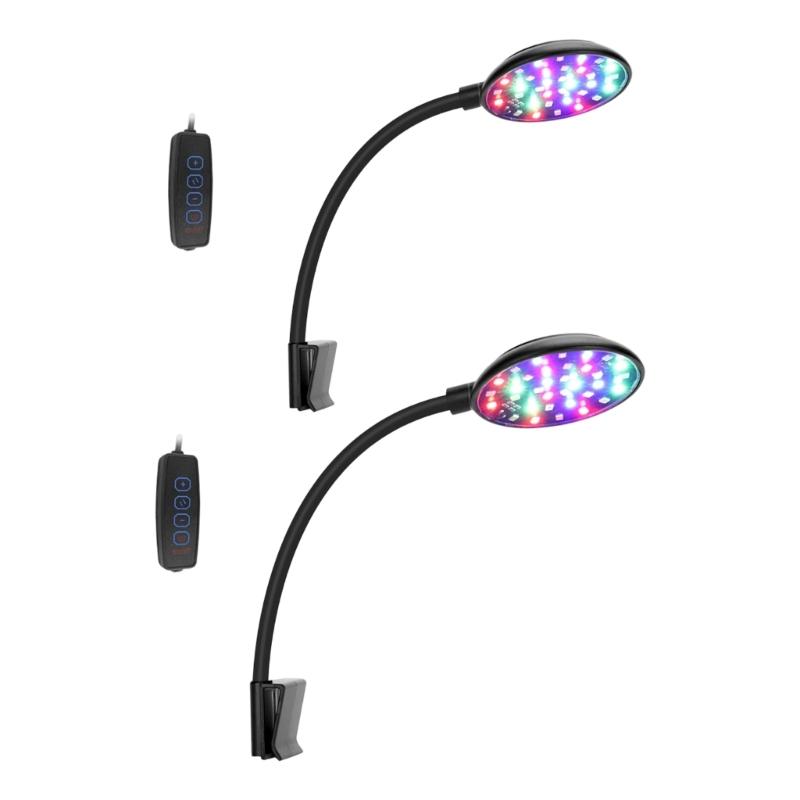 Fish Tanks LED Light Clip Aquariums Light with Flexible Clip Arm Adjustable Angles for Bright Illuminations