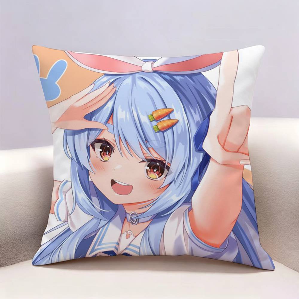 HHololive Usada Pekora Doublesided print Pillow Case for Sofa Living Room Home office Decor Protective Cover