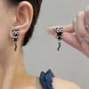 Sweet Black Cat Ear Studs Simple Cartoon Earrings Accessories Black Cat Earrings  Jewelry Gifts
