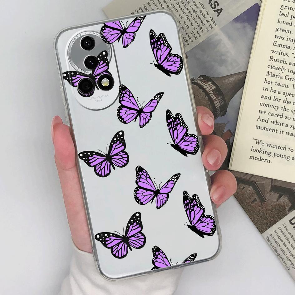

Чехол для Huawei Nova 12 SE Pura 70 Ultra Y72 12i Honor X8b задняя крышка популярный узор бабочки прозрачный защитный силиконовый мягкий бампер для Huawei Huawei Nova 12 5G