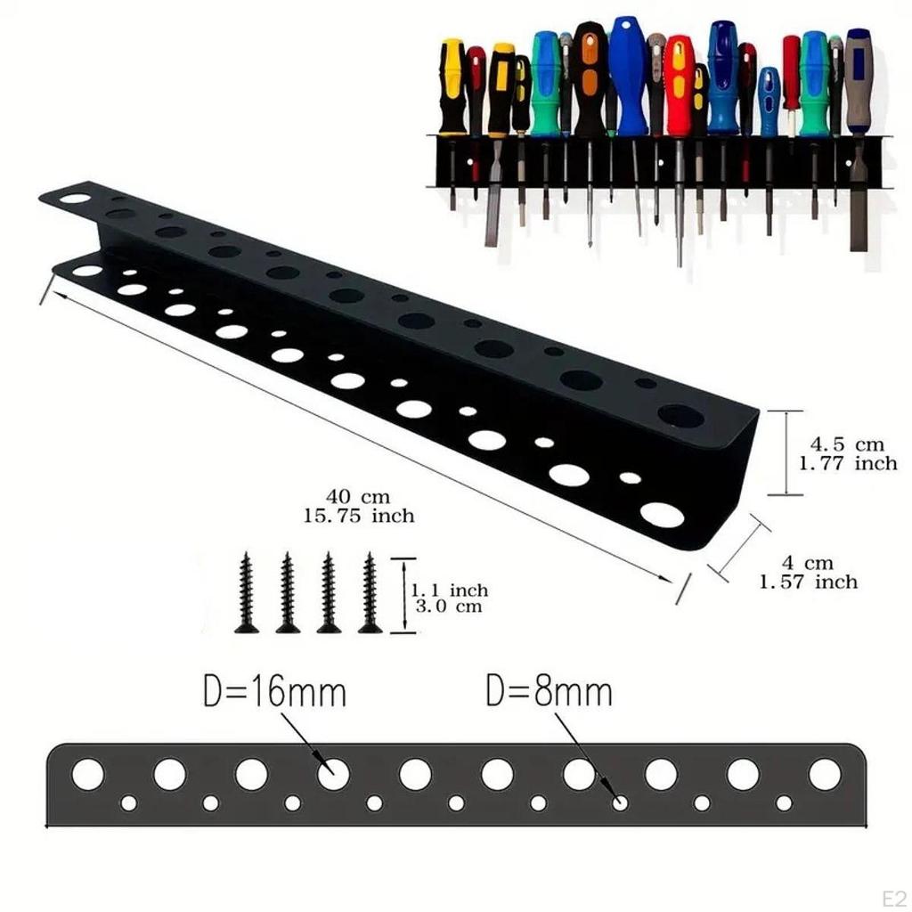 Wall Mounted Screwdrivers Holder Utility Shelf Multipurpose Large Capacity Crafting Organizer Pliers