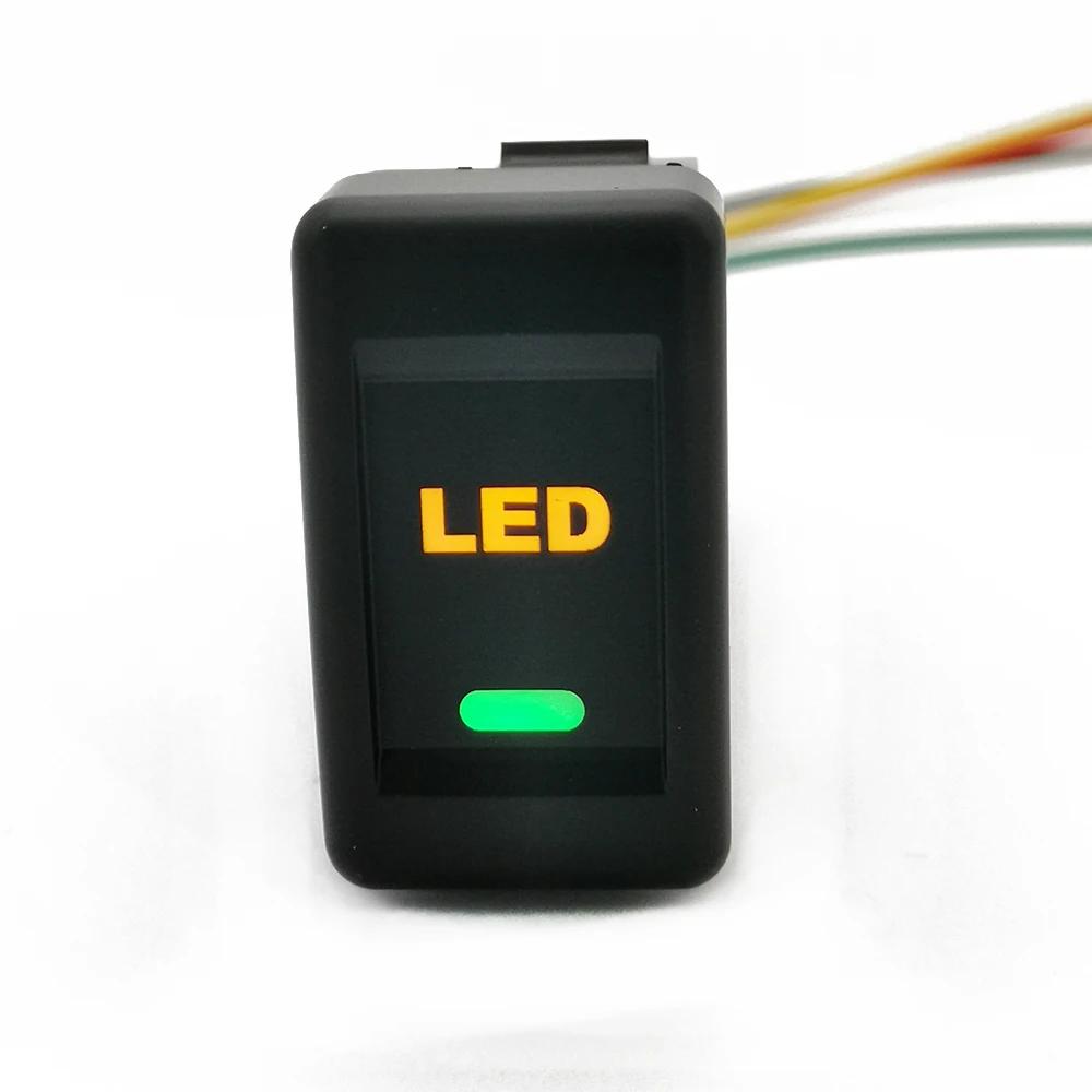 Orange LED Light Power On Off Front Rear Fog Lamp Wing Rearview Mirror Switch Button With Cable for Isuzu KV100 700P Accessories