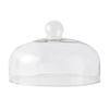 1Pcs Clear Glass Cake Cover Easy to Hold and Clean Round Smooth Handle for Fruit Plate Glass Cover Micro Landscape Protector