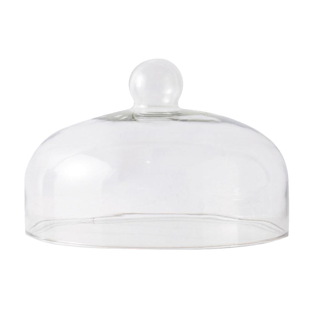 1Pcs Clear Glass Cake Cover Easy to Hold and Clean Round Smooth Handle for Fruit Plate Glass Cover Micro Landscape Protector
