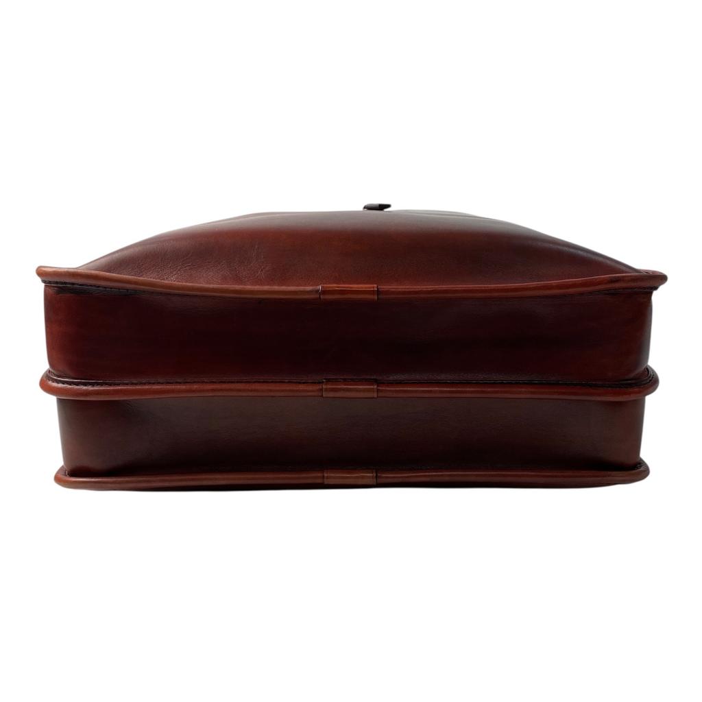 Used BerlutiShoulder Bag Red tea leather mens