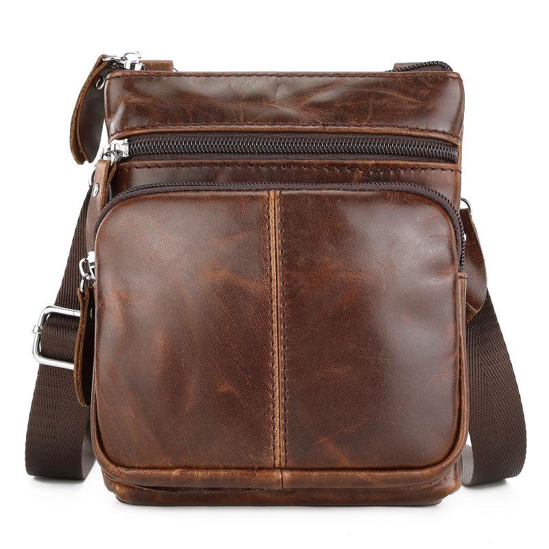 ew leather men s bag messenger bag first layer cowhide personalized breast bag trendy brand messenger bag men s shoulder bag