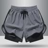 Men's Quick-Dry Three-Quarter Double Layer Sports Shorts For Basketball Marathon Running Swimming