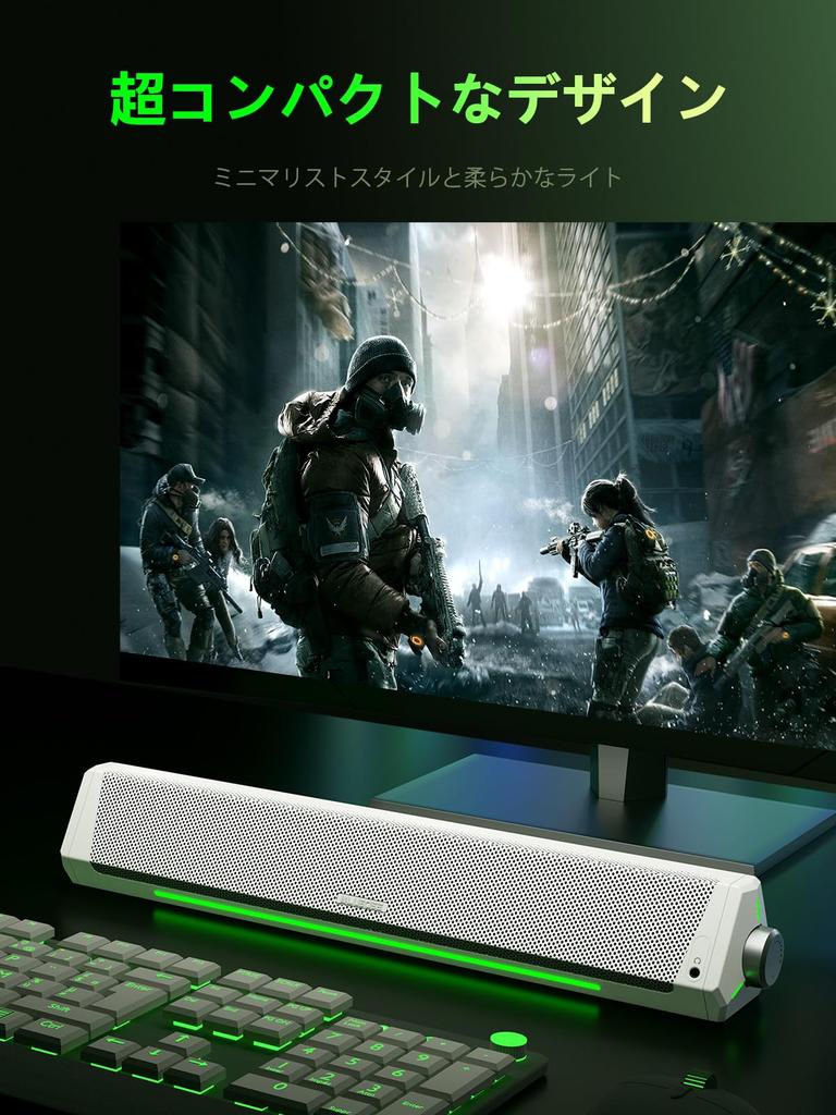 Bluedee PC Speaker Soundbar with Bluetooth AUX 10W Loud Volume Rich Compatible with and Light & Connection, Stereo, & Bass, Laptops, Tablets,
