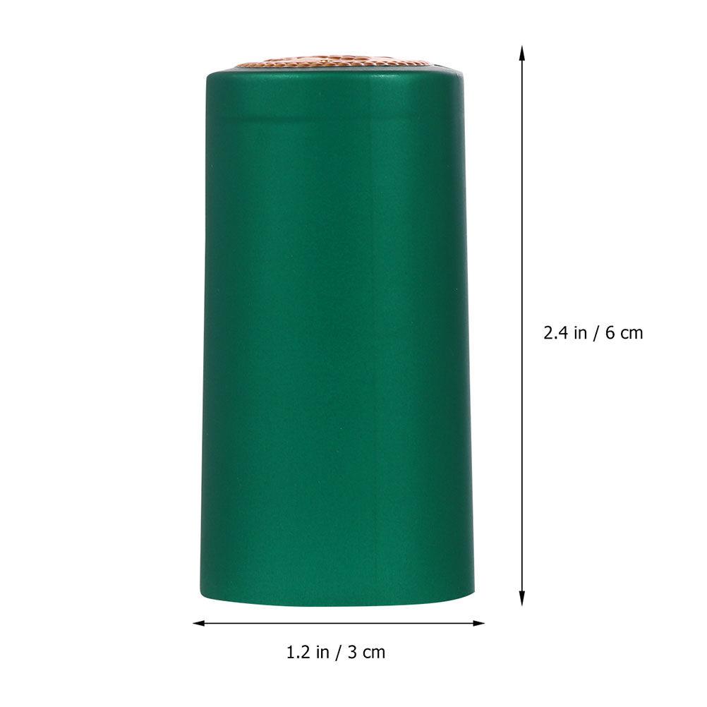 

200Pcs Heat Shrink Wine Bottle Caps PVC Disposable Sealer Stopper for Red White Sparkling Wine Preservation Party Wedding зелёный