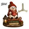 Indoor Outdoor Christmas Sign Wooden Table Sign 2D Flat Santa Claus/Snowman Reading Desktop Ornament Decorative Signage with Stand Holiday Tabletop