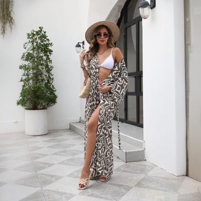 Women's Printed Tie Chiffon Beach Cover Up