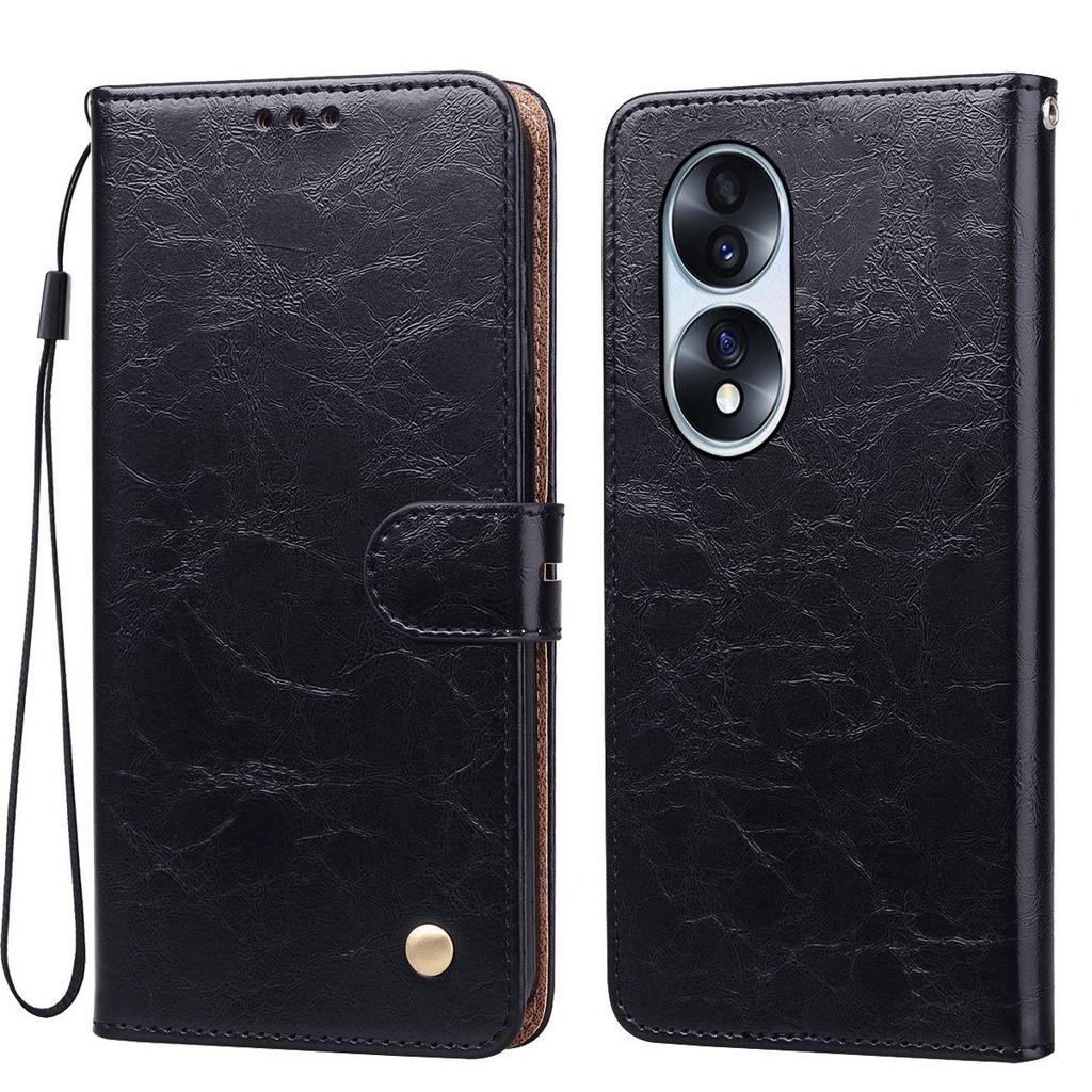 Vintage Crazy Horse Texture PU Leather Flip Wallet Phone Case for HONOR 70,70 5G,70 Pro,70 Pro+ Card Holder Kickstand Shockproof Protective Cover