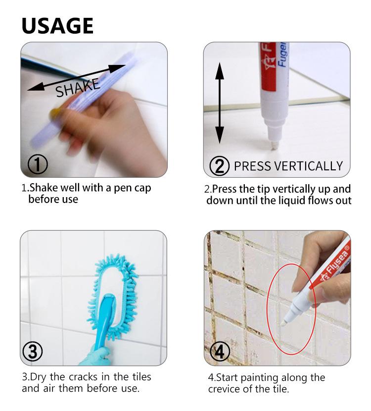 Tile Gap Color Retouch Pen Bathroom Floor Tile Grout Color Fill Change Repair Pen